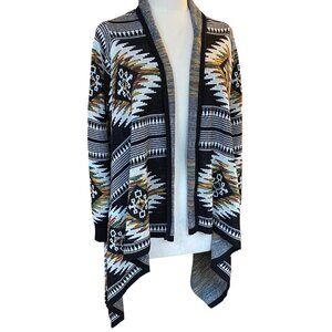Ruff Hewn Aztec Southwestern Asymmetric Cardigan Western Rodeo Equuestrian Sz PL